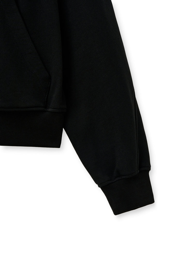 Matin Kim Drawstring Point Zip Up Hoody — Black