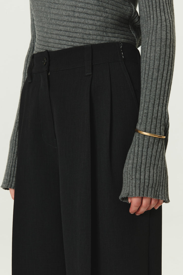 KIMMATIN Back Yoke Detail Wide Trouser — Charcoal