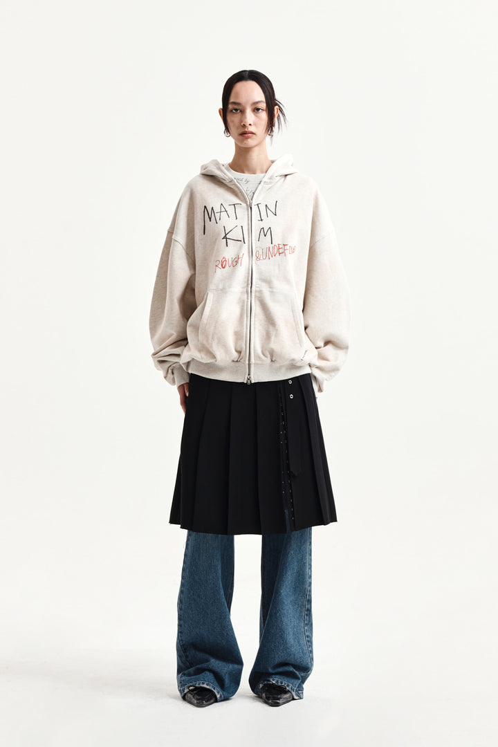 Matin Kim Back Pocket Patch Destroyed Denim — Blue