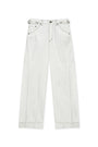 Matin Kim Waist Buckle Stitch Twill Denim — Ivory