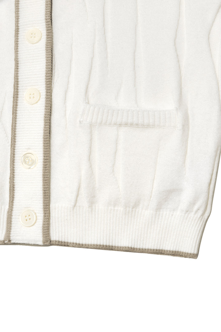 Matin Kim Wrinkle Hoody Button Knit Vest — Ivory