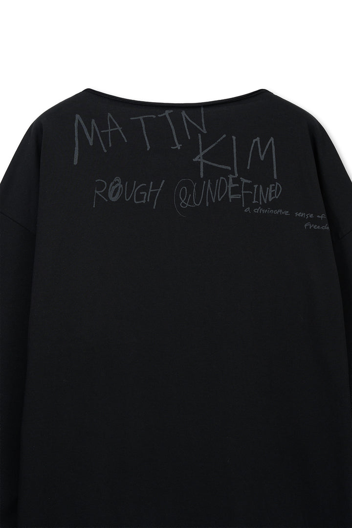 Matin Kim Raw Hem Boat Neck Top — Black