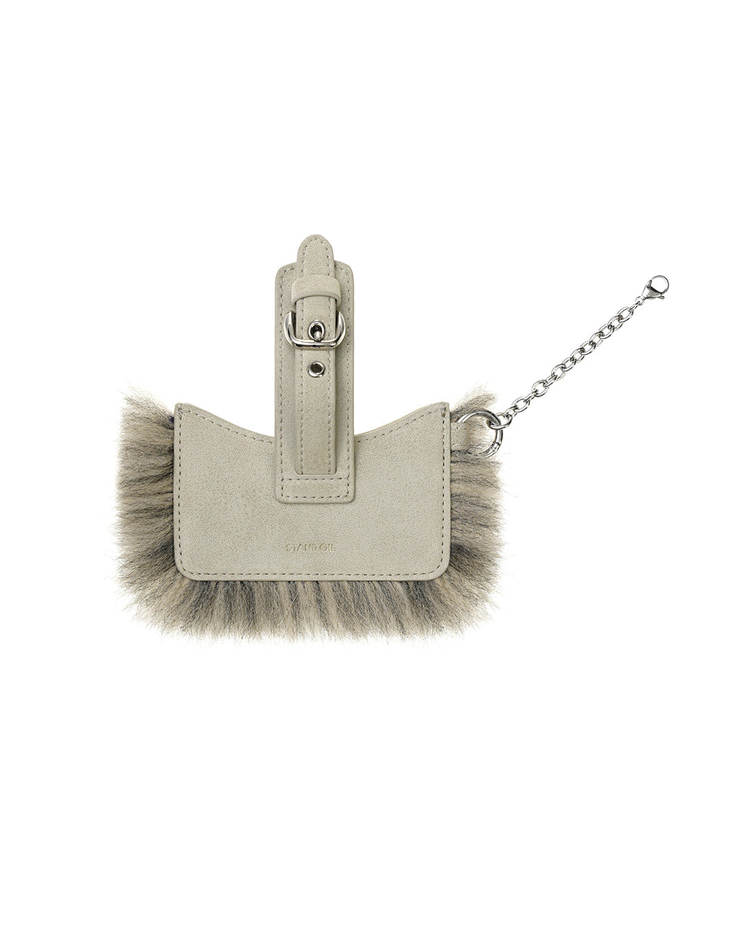 Stand Oil Stud Fur Keyring — Beige