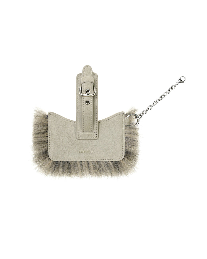 Stand Oil Stud Fur Keyring — Beige
