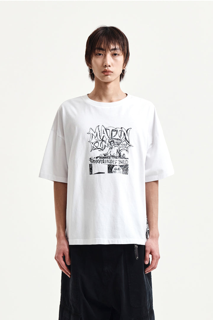 Matin Kim Vintage Graffiti Artwork Top — White