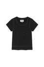 Matin Kim Stitch Point Small Logo Top — Black