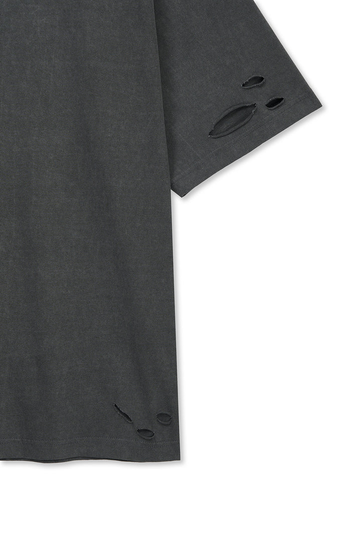 Matin Kim Distressed Logo Top — Charcoal