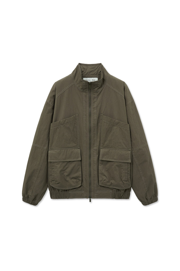 Matin Kim Utility Bomber Jumper in Khaki — Brown