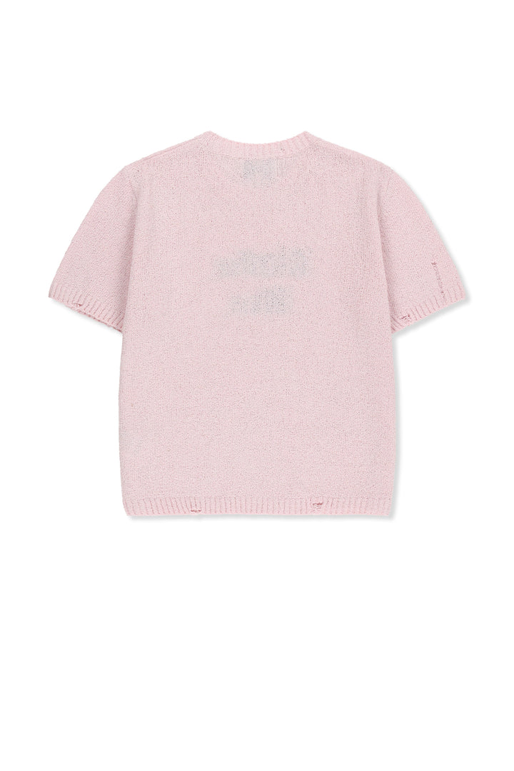 Matin Kim Half Sleeve Logo Pullover — Pink
