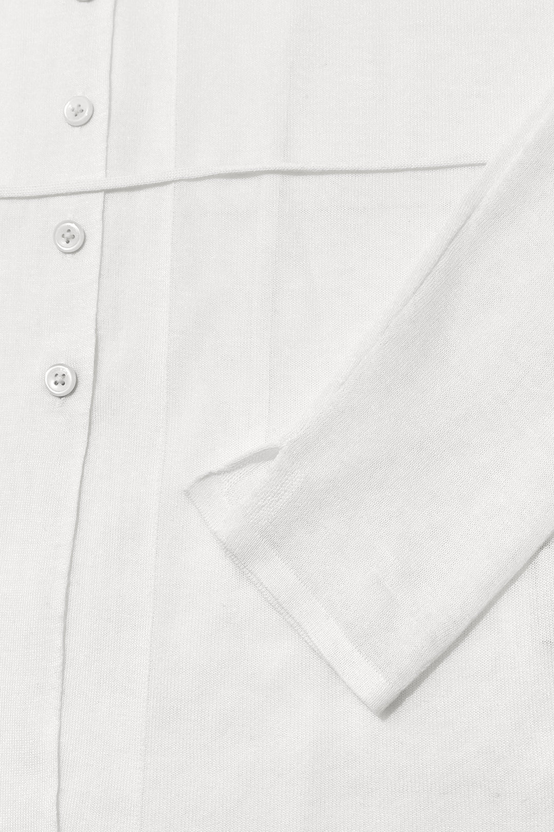 Matin Kim String Point Plain Long Cardigan — White