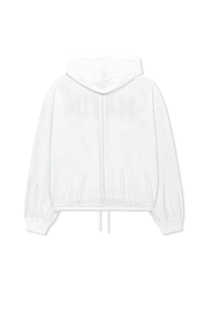 Matin Kim 16 Applique Logo Zip Hoody — White