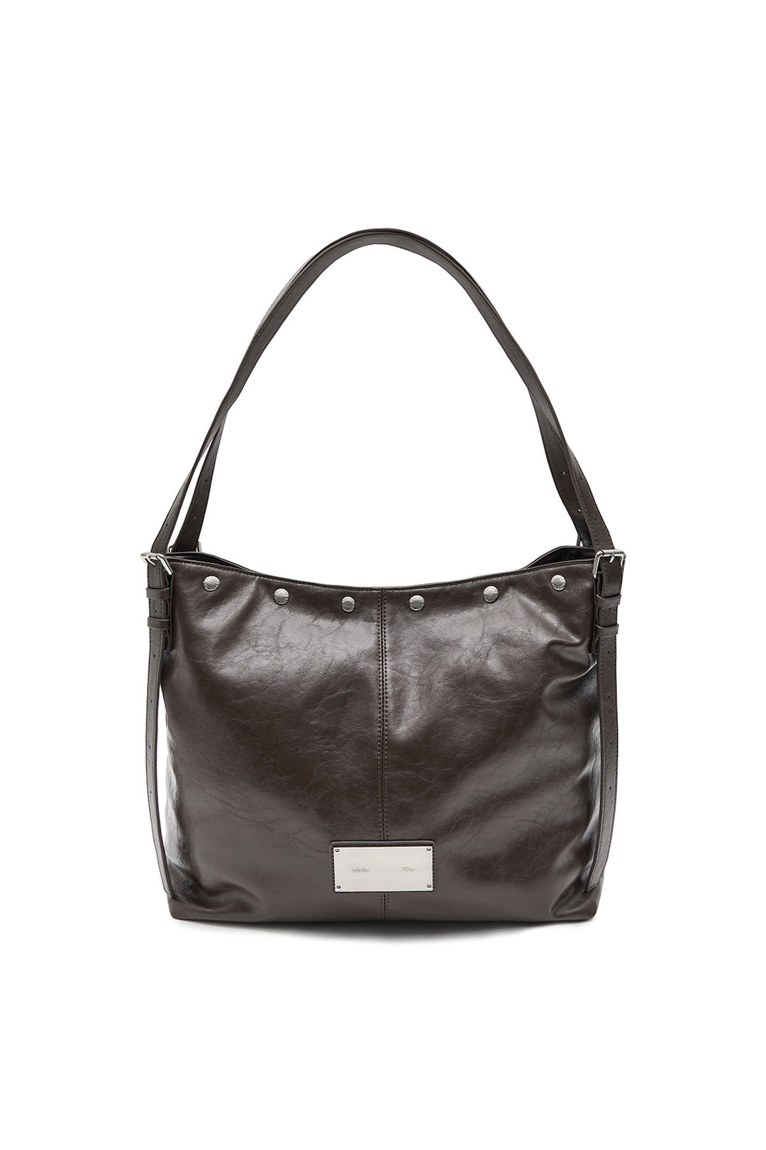Matin Kim Stud Point Large Shoulder Bag — Brown