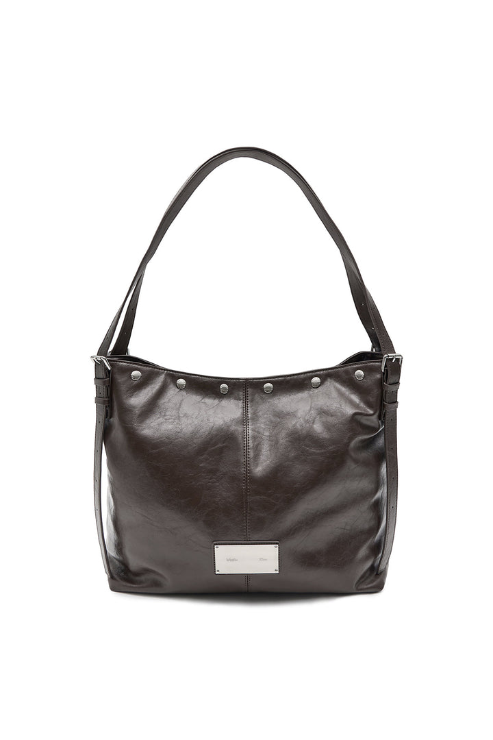 Matin Kim Stud Point Large Shoulder Bag — Brown