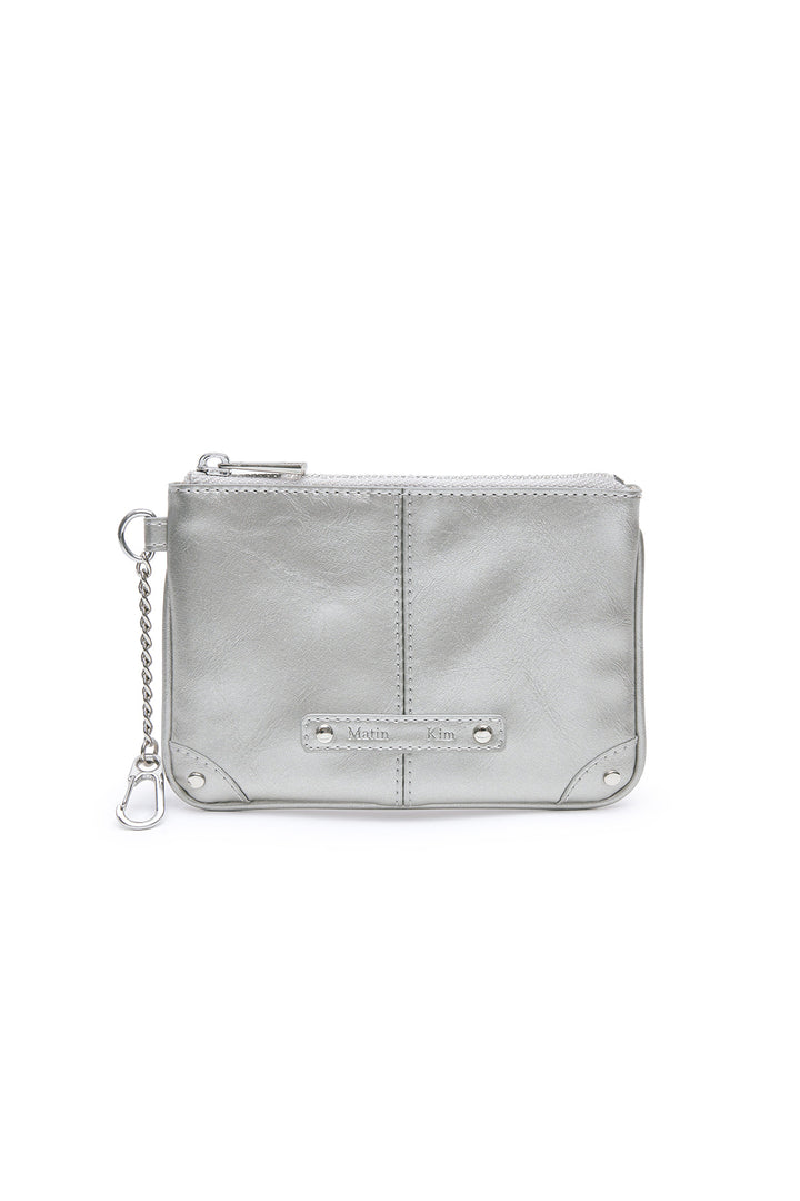Matin Kim Rivet Point Mini Coin Wallet — Silver