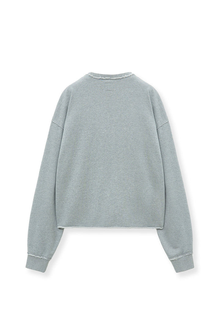 Matin Kim Raw Cut Applique Sweatshirt — Gray