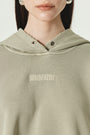 KIMMATIN Logo Point Pigment Dyed Hoodie — Khaki