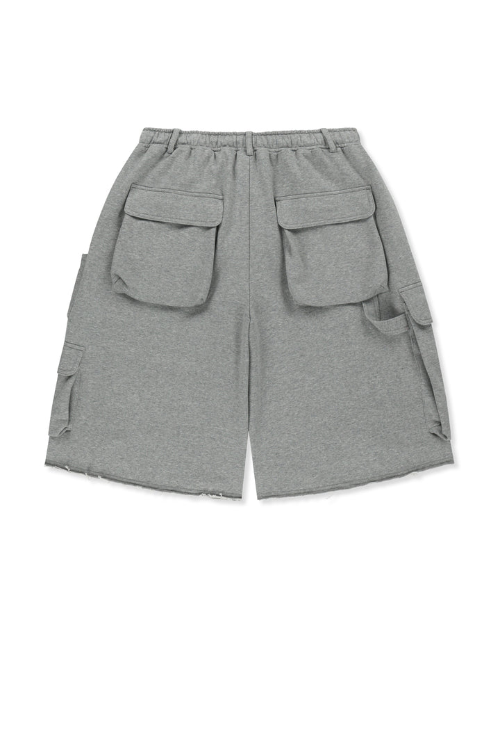 Matin Kim Terry Utility Pocket Bermuda — Gray