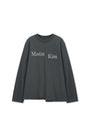 Matin Kim Asymmetric Logo Top — Charcoal