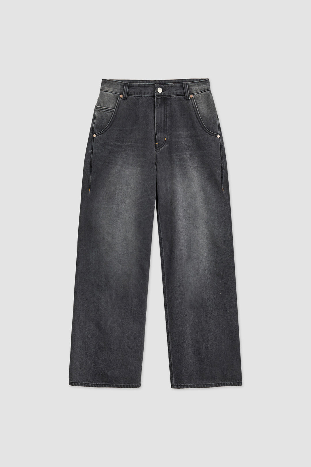 KIMMATIN Washed Wide Denim in Dark — Gray