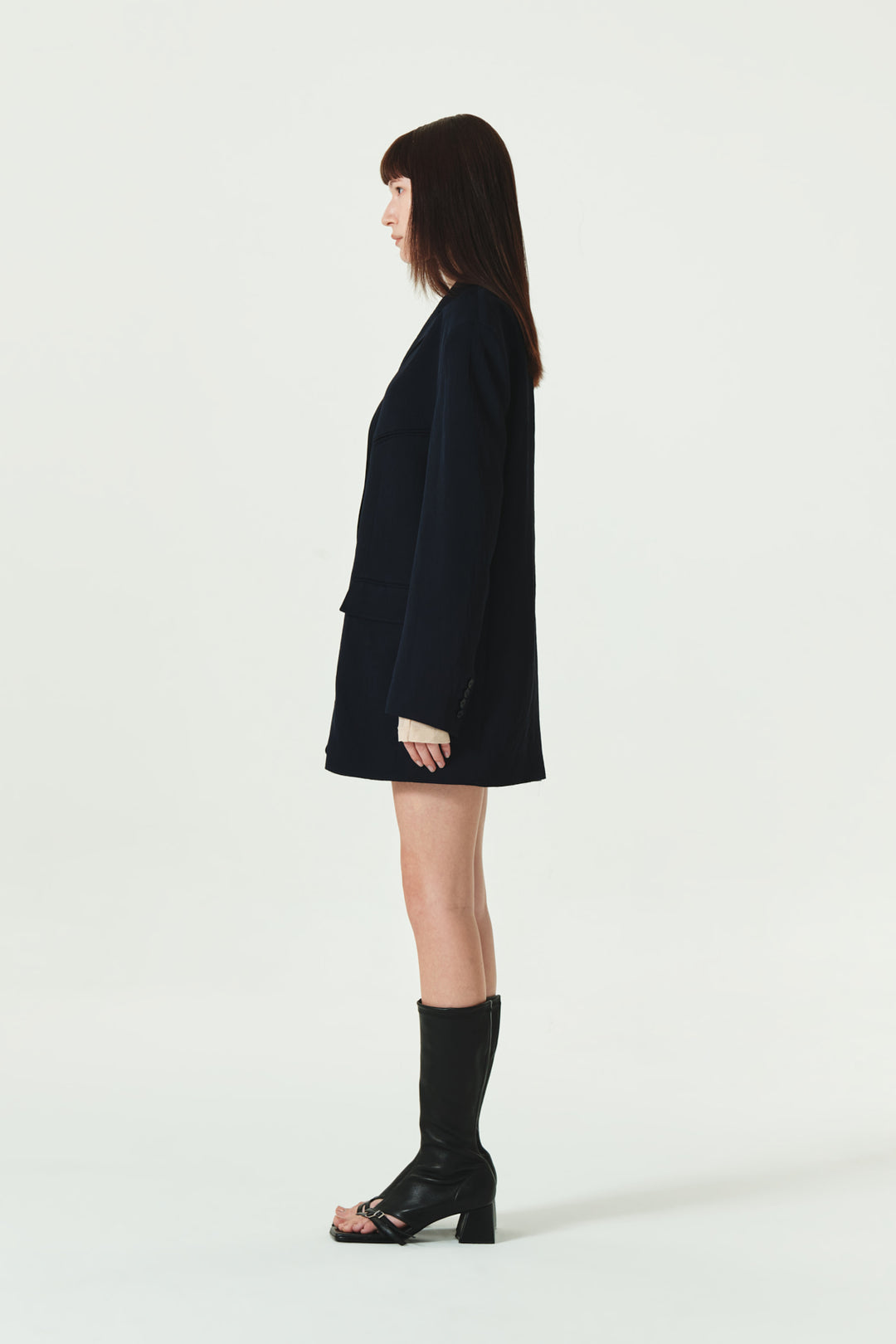 KIMMATIN Tailored Overfit Single Jacket — Dark Navy