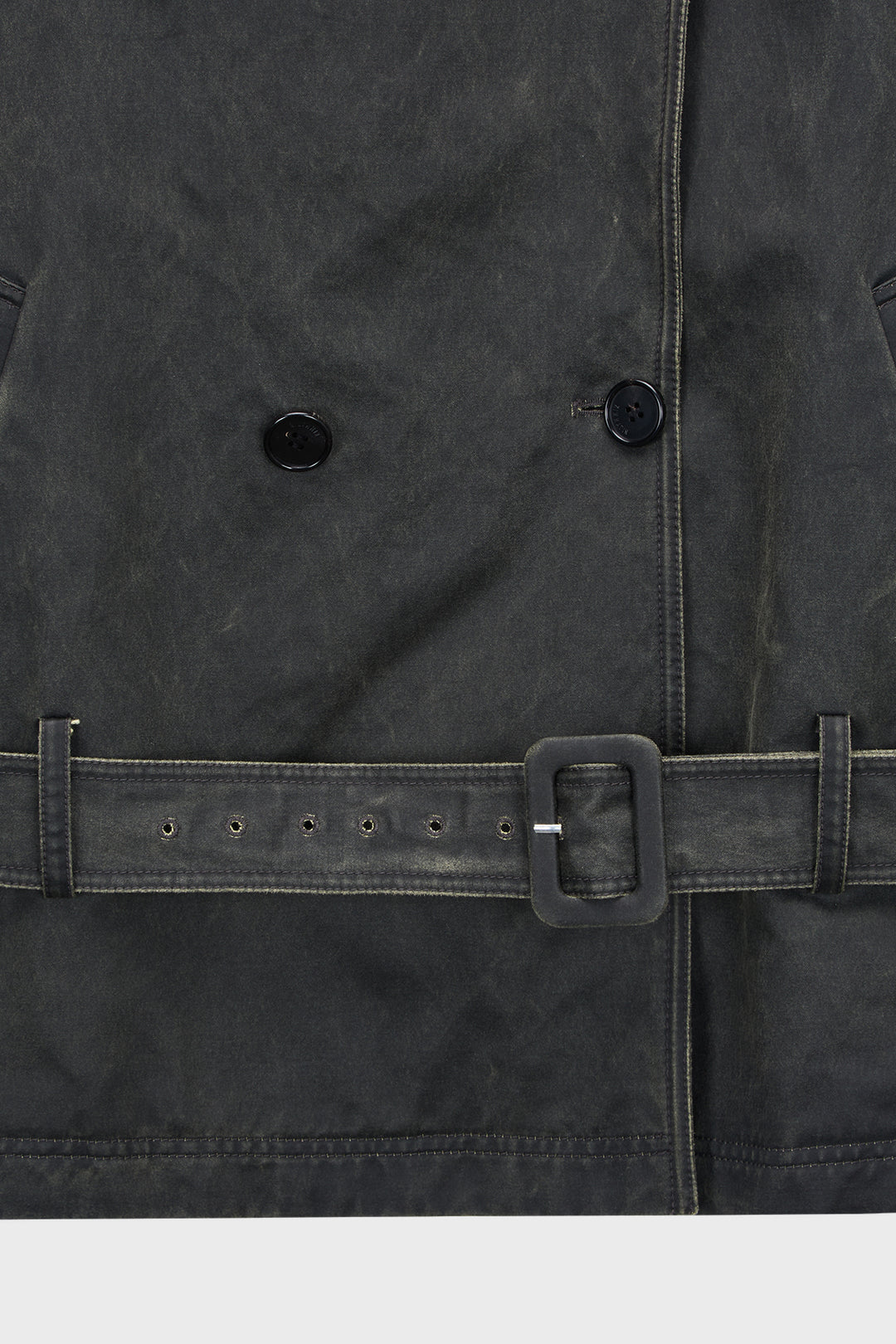 KIMMATIN Washed Trench Jacket — Khaki