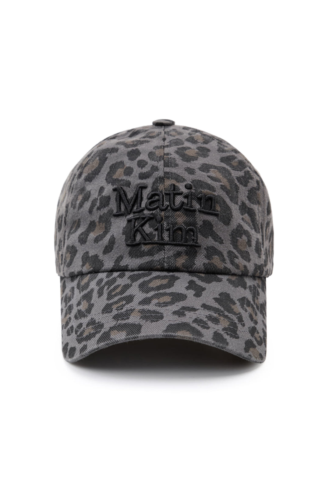 Matin Kim Leopard Volume Logo Ball Cap Dark — Gray