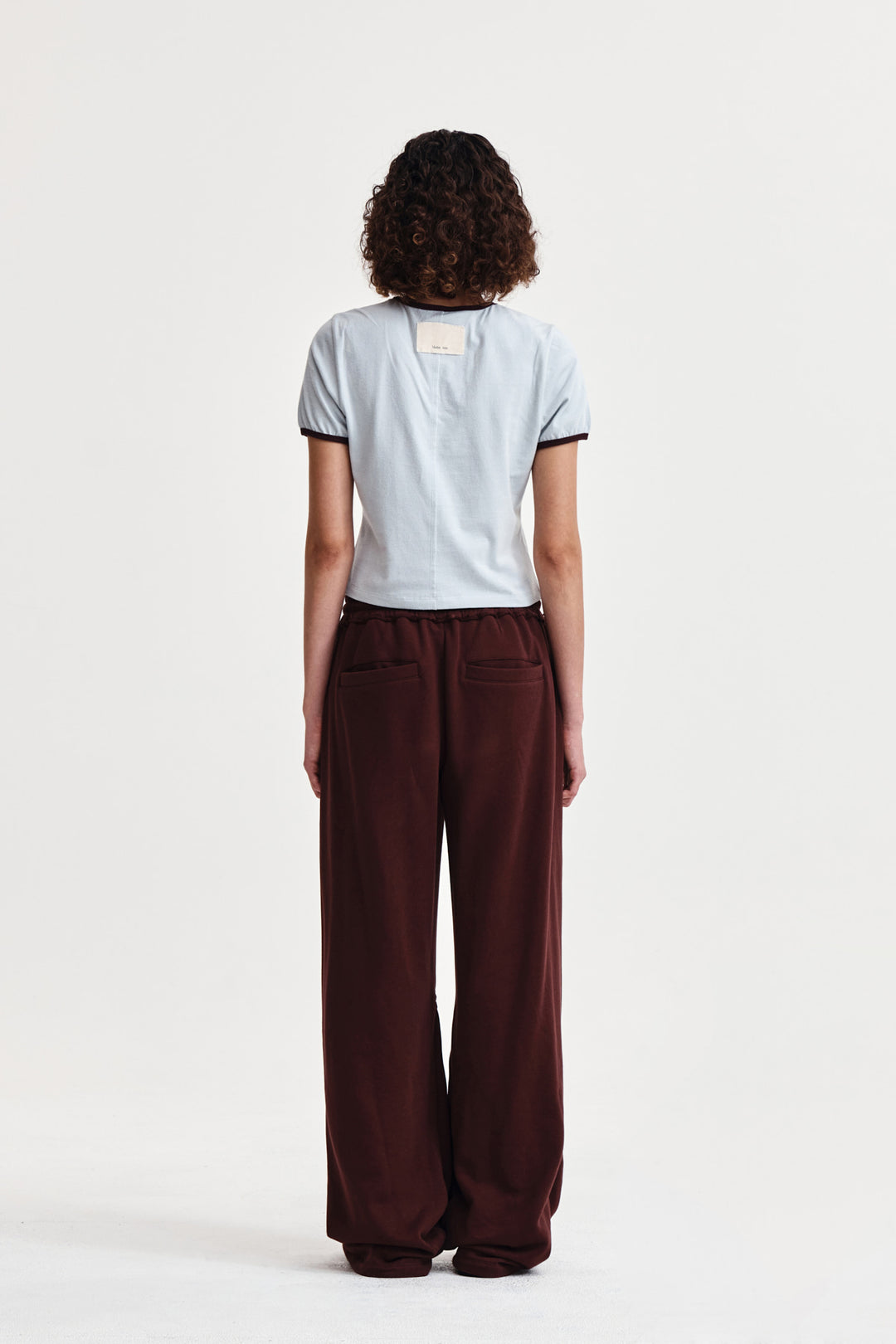 Matin Kim Stud Logo Ringer Top in Smoke — Blue