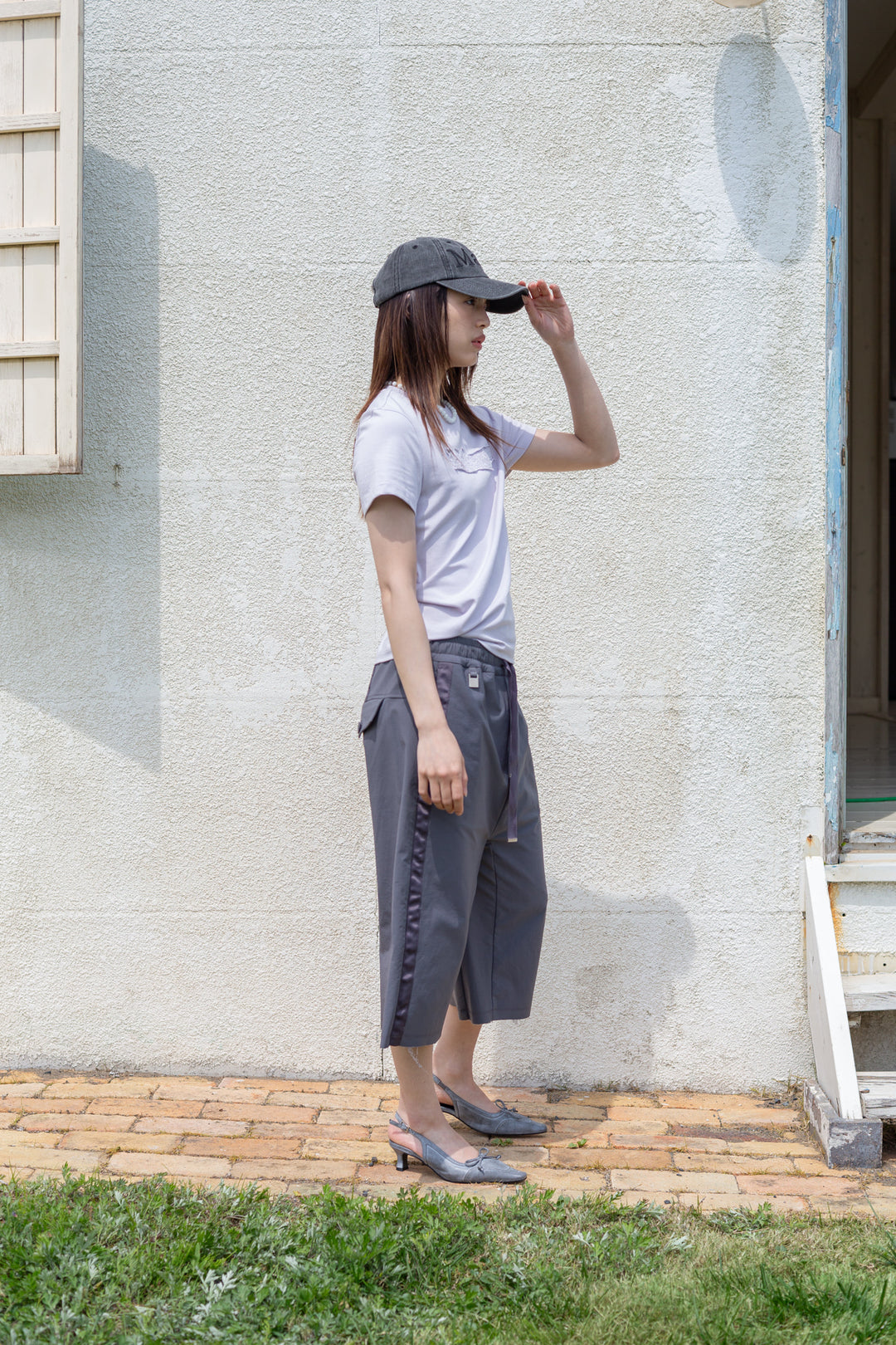 Matin Kim Appliqué Logo Patch Top in Lilac