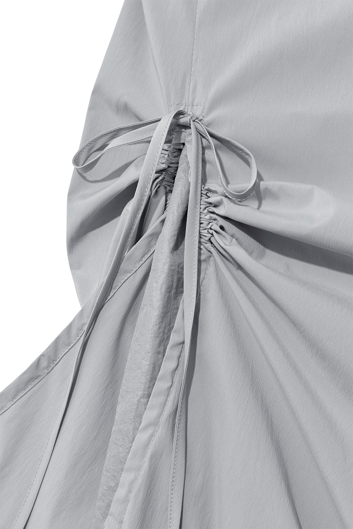Matin Kim Shirring Layered Maxi Skirt — Light Grey