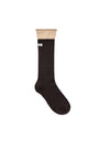 Matin Kim Two Tone Layered Socks — Brown