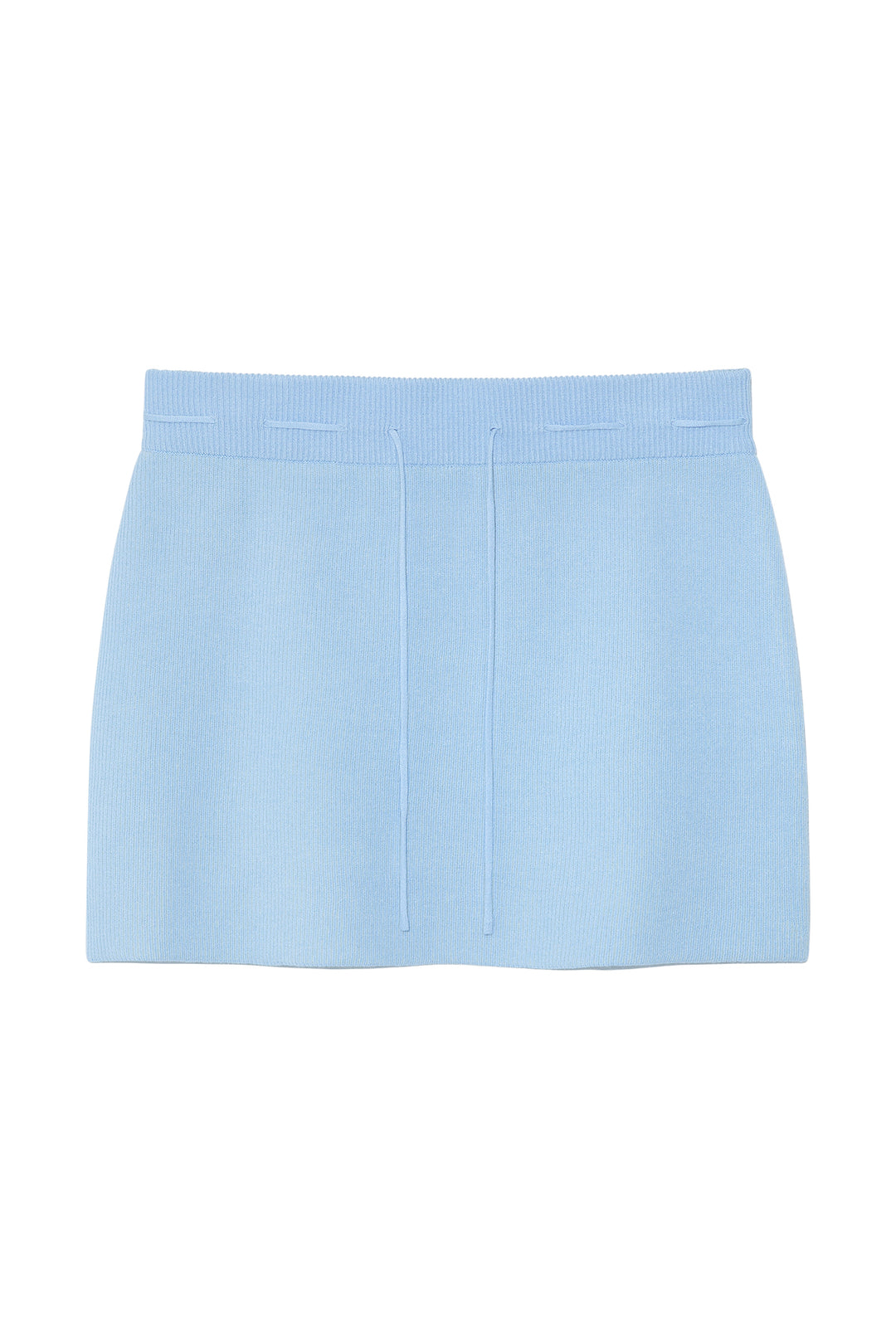 Matin Kim Two Tone Banding Knit Mini Skirt — Blue