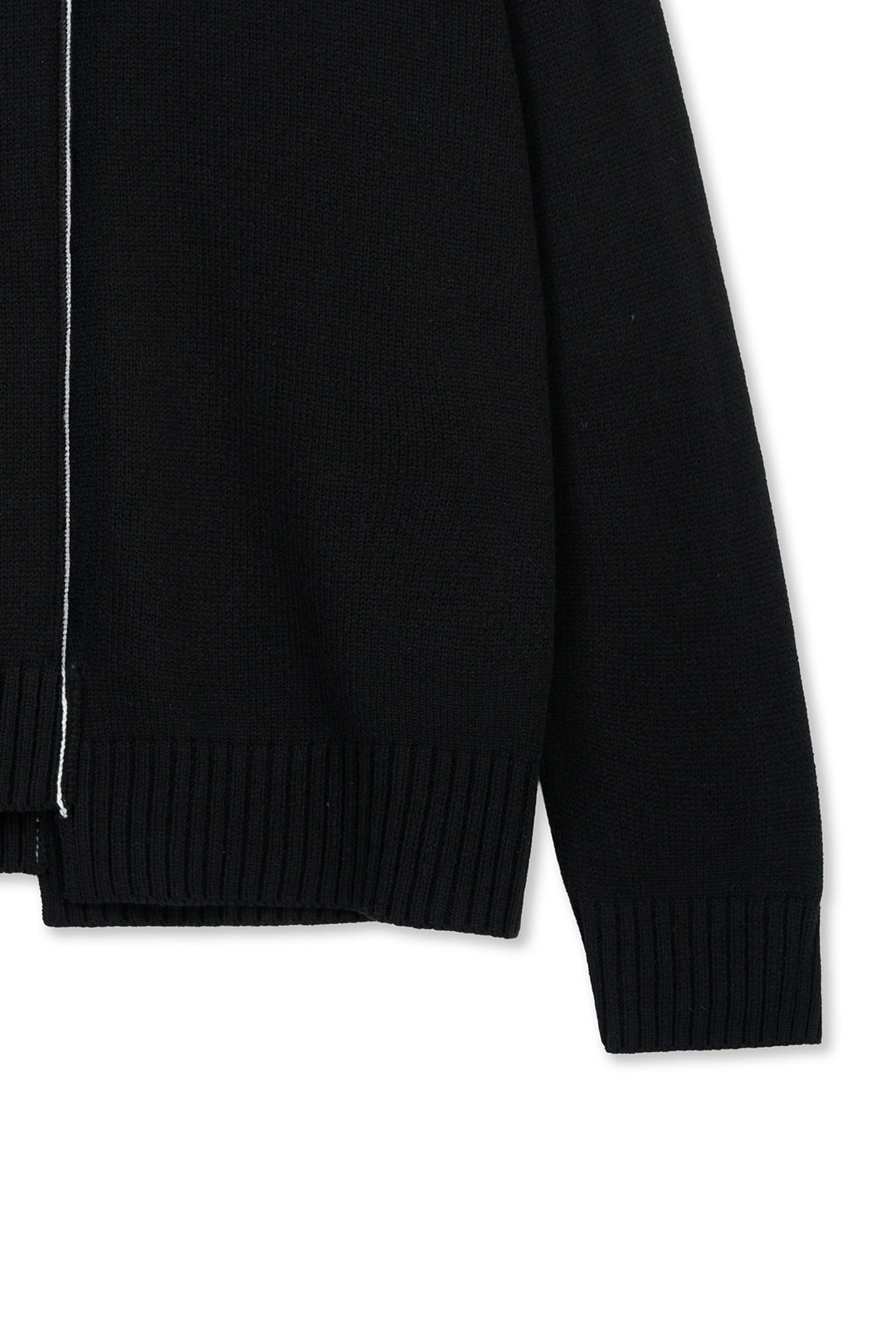 Matin Kim Asymmetric Logo Knit Pullover — Black