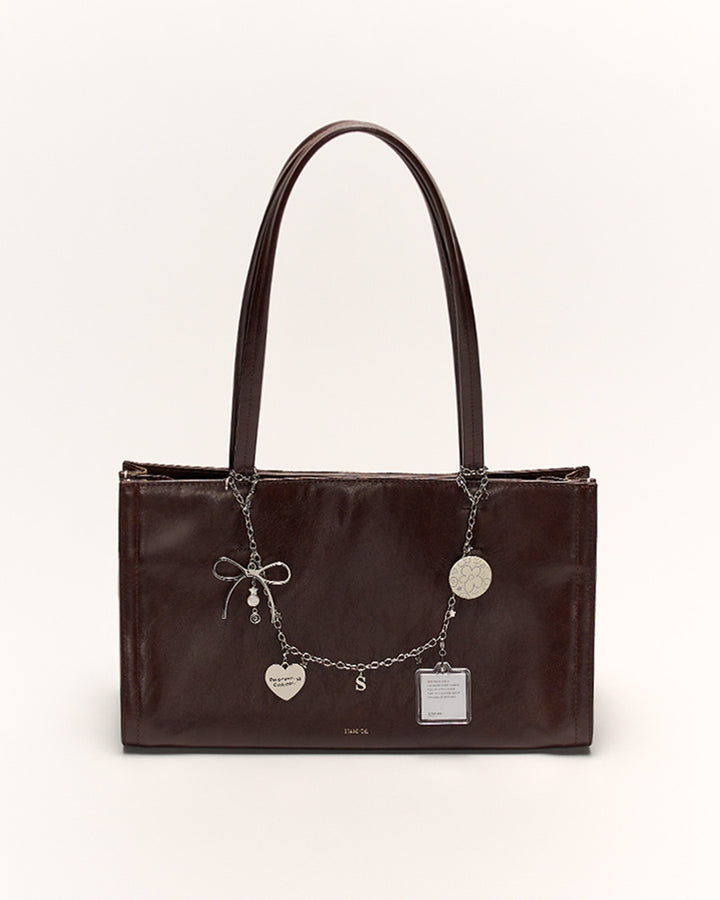 Stand Oil Oblong Bag — Structured Shoulder — Maroon