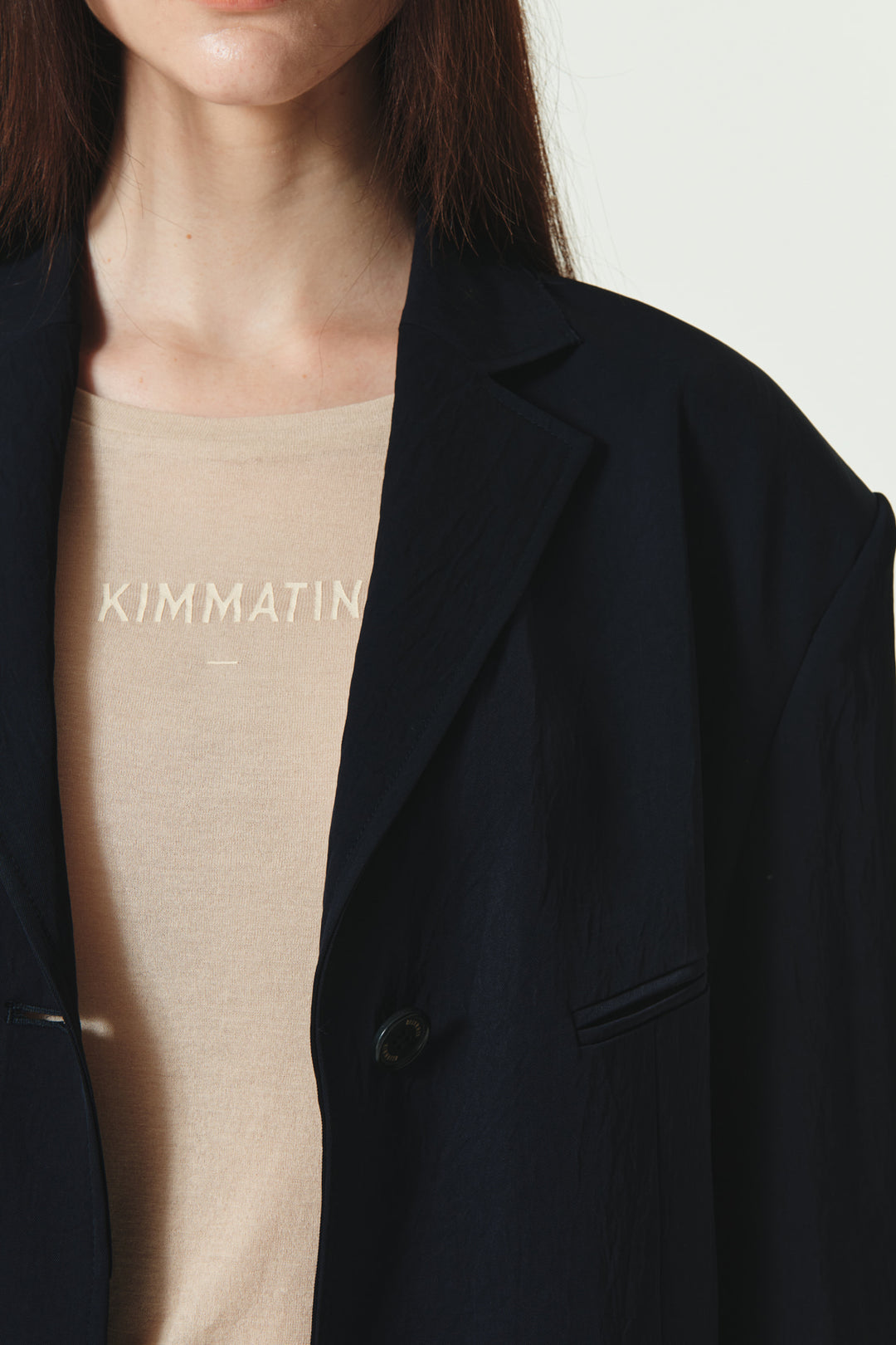 KIMMATIN Tailored Overfit Single Jacket — Dark Navy