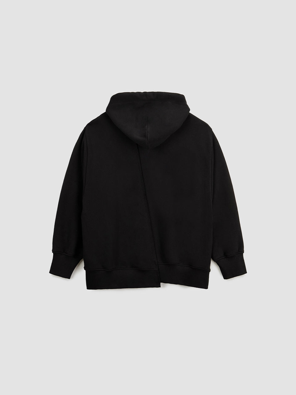 KIMMATIN Blurred Logo Raw Cut Oversize Hoody — Black