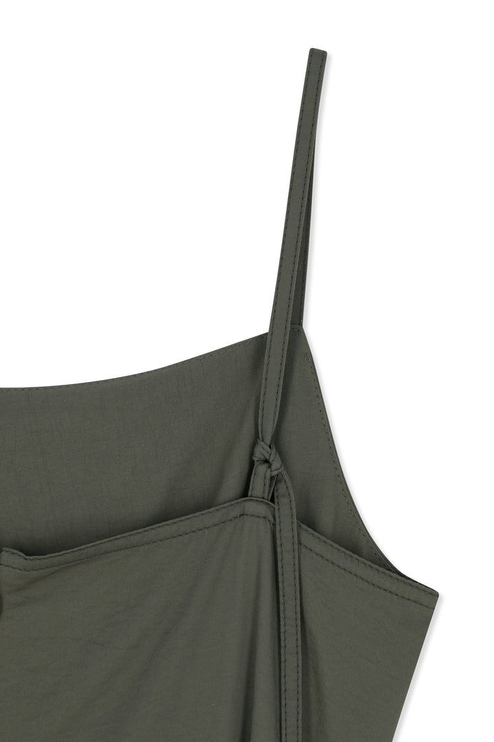 Matin Kim Sleeveless Wrap Dress — Khaki