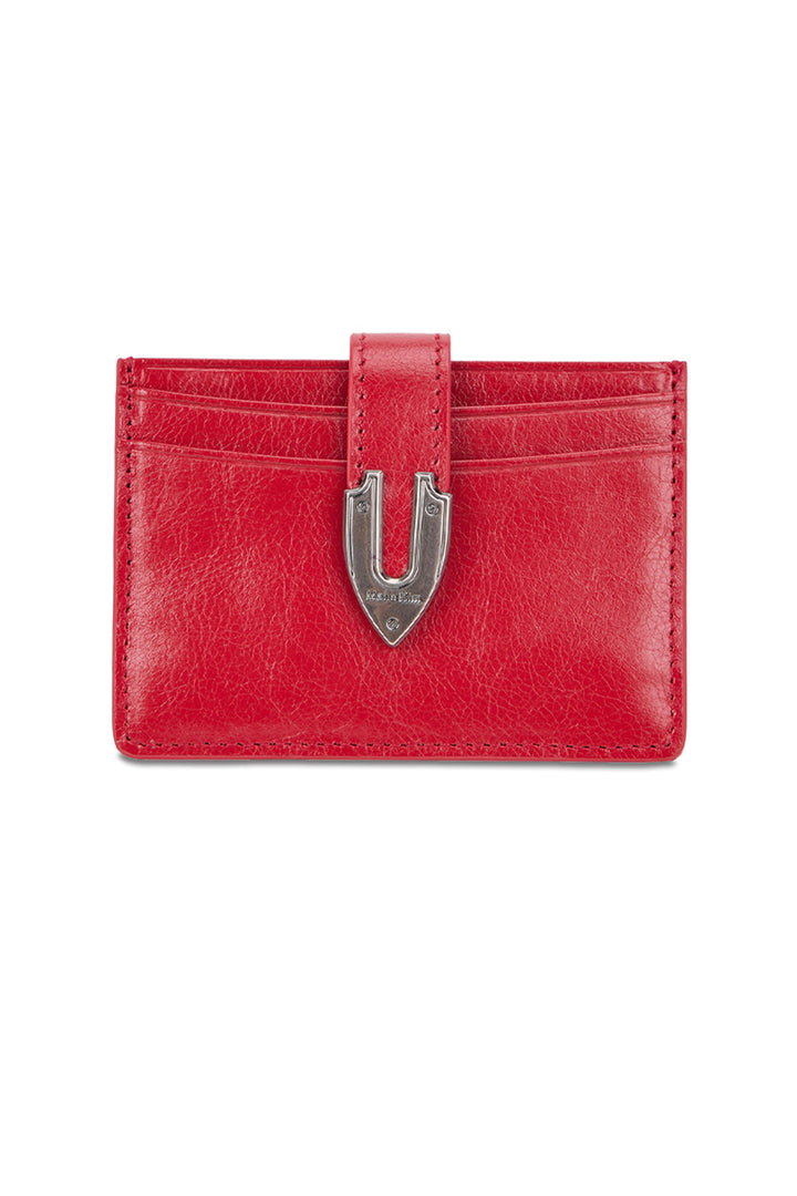 Matin Kim Western Buckle Card Wallet — Red