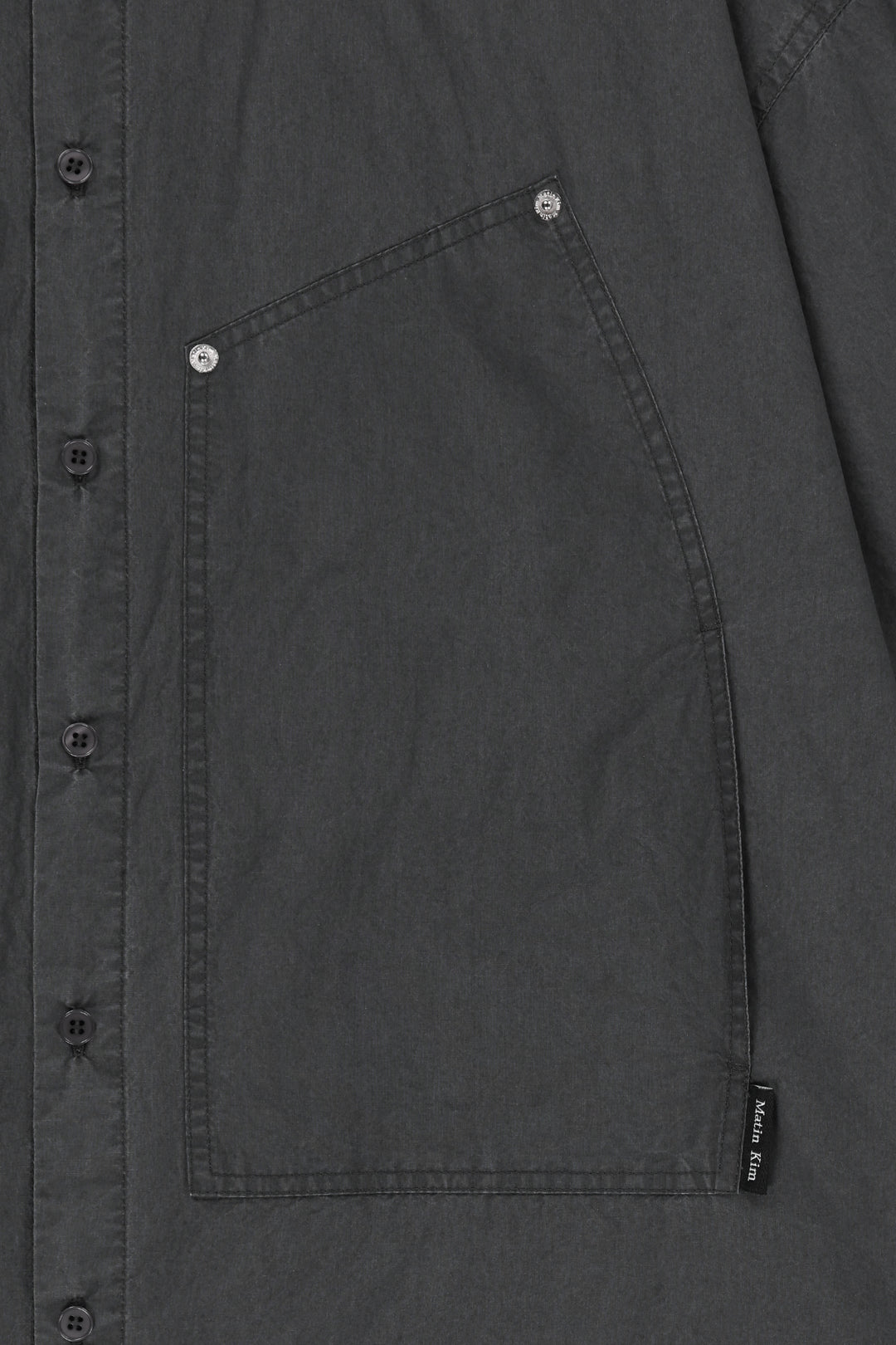 Matin Kim Half Sleeve Pocket Shirt — Charcoal