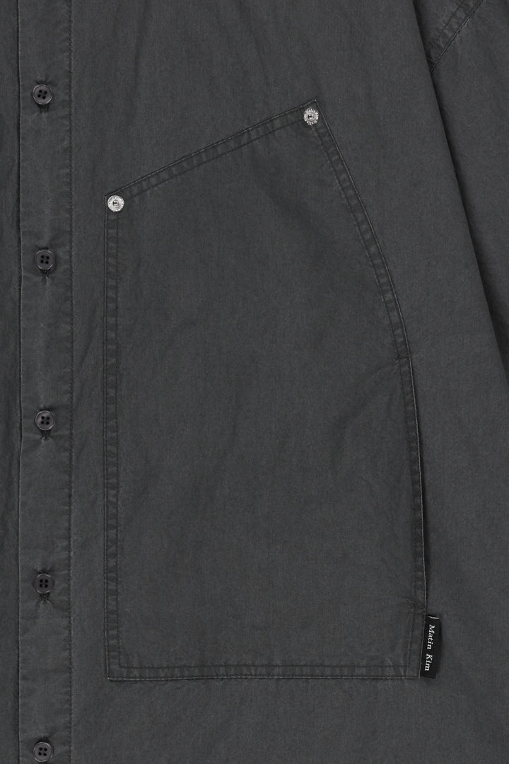 Matin Kim Half Sleeve Pocket Shirt — Charcoal