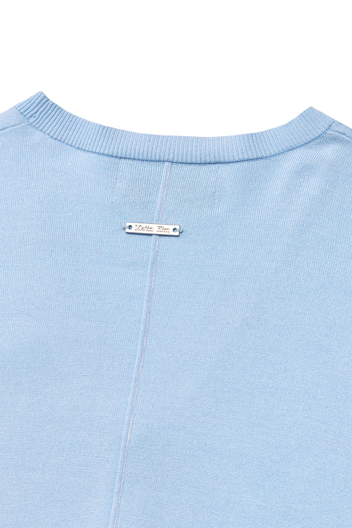 Matin Kim Slit Detail Button Cardigan — Light Blue