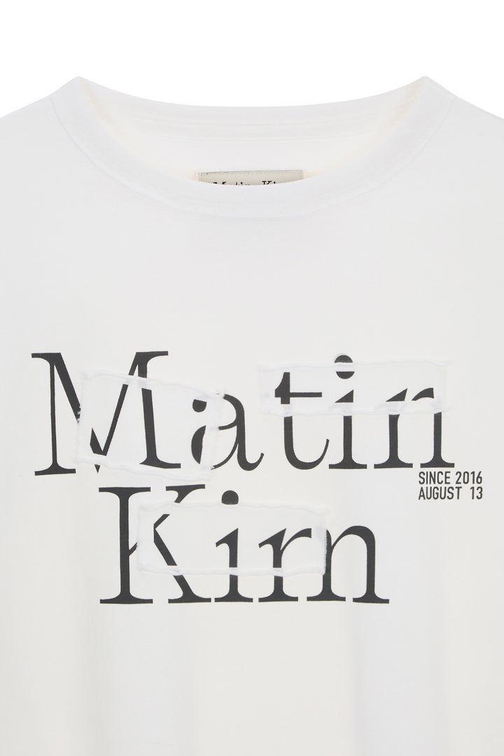 Matin Kim Patch Graphic Long Sleeve Top — White