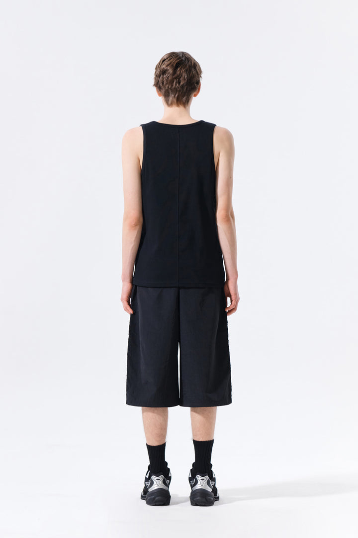 Matin Kim Side Logo Bermuda Track Pants — Black