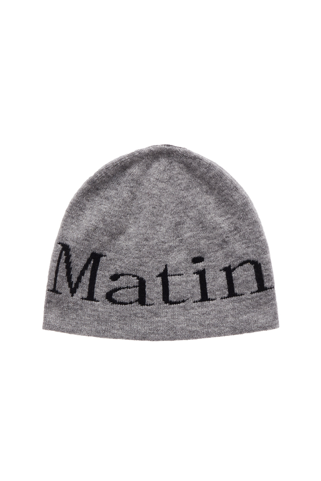 Matin Kim Logo Jacquard Short Beanie — White