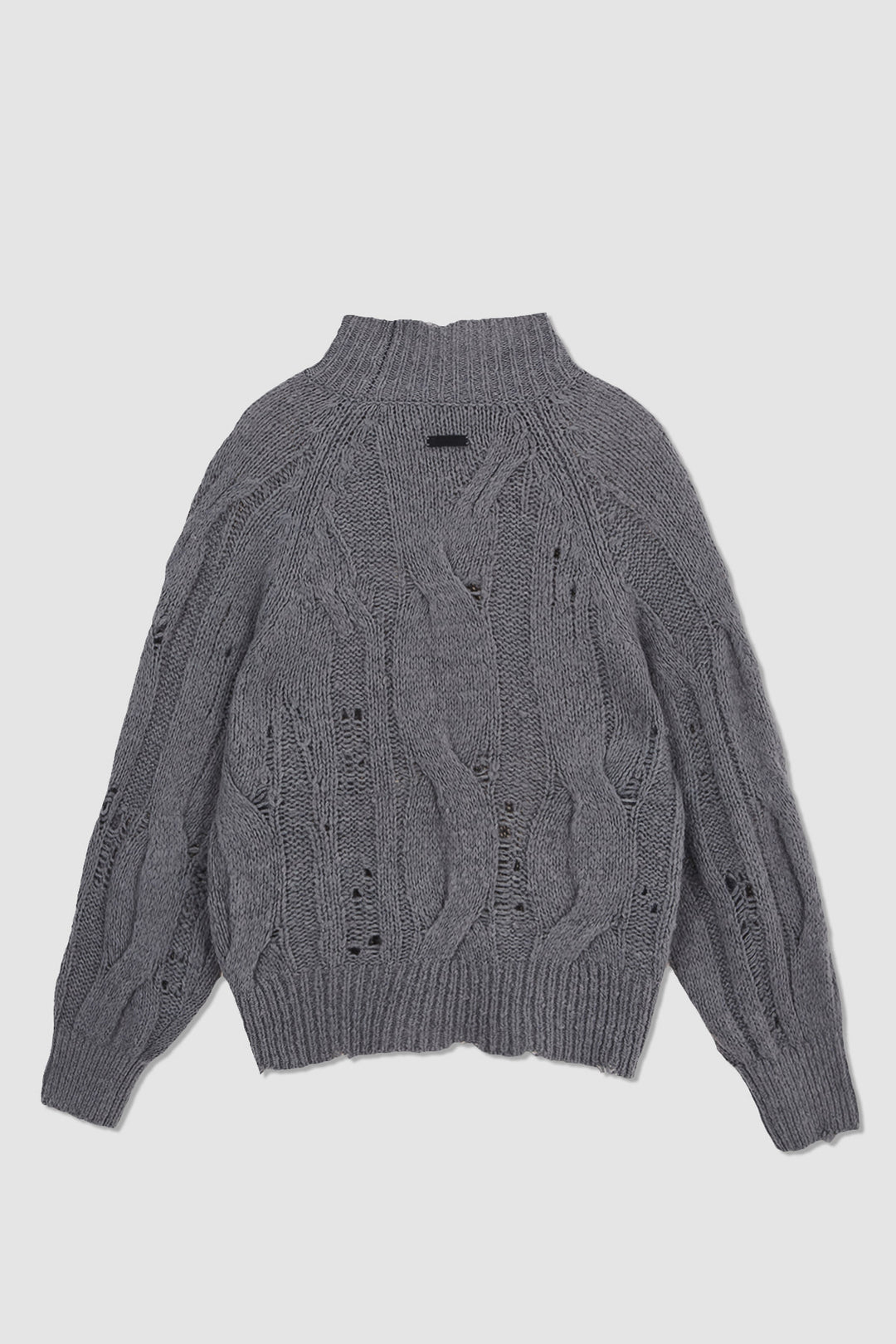 KIMMATIN Oversize Highneck Volume Pullover — Gray