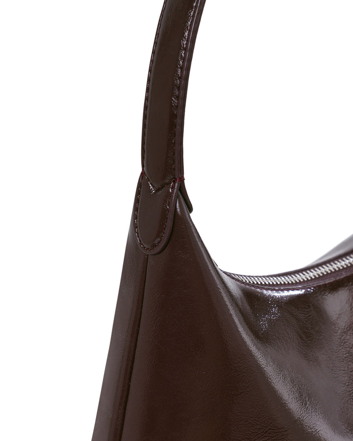 Stand Oil Plump Bag — Glossy Shoulder Crossbody — Maroon