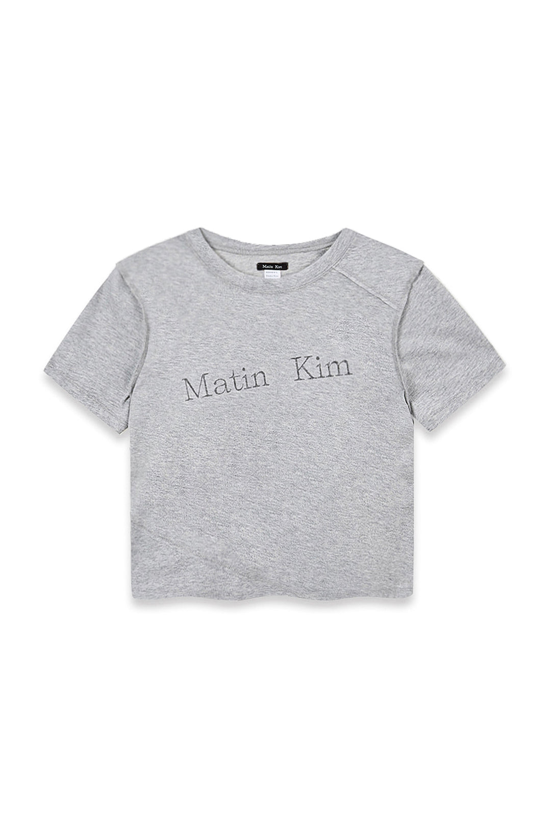 Matin Kim Diagonal Logo Reversible Crop Top — Gray