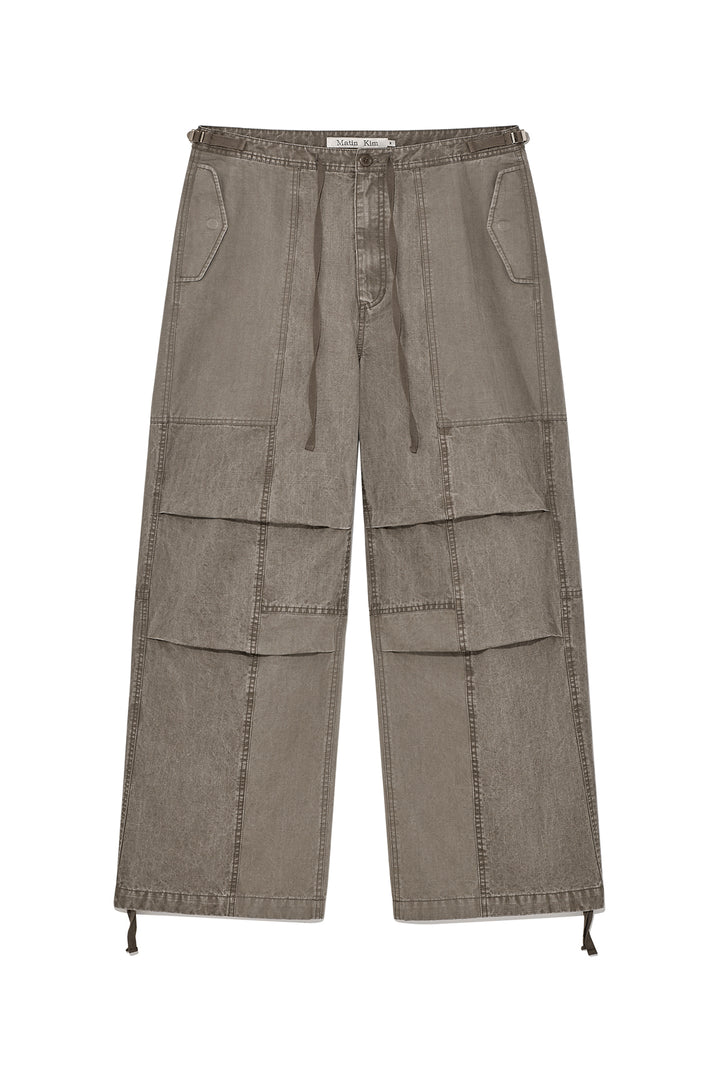 Matin Kim Patch Point Washed Cotton Pants — Brown
