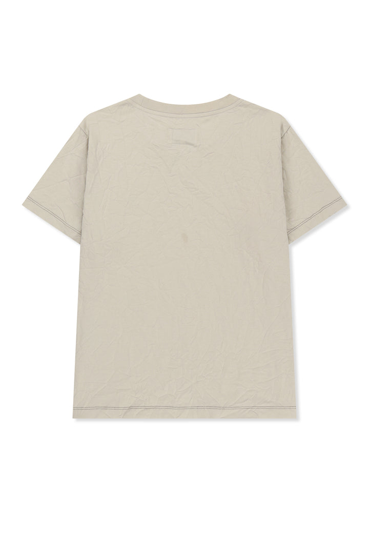 Matin Kim Lettering Graffiti Crease Top — Beige