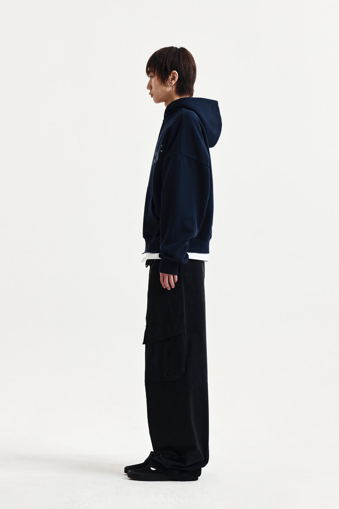 Matin Kim Graffiti Logo Zip Hoodie — Navy blue