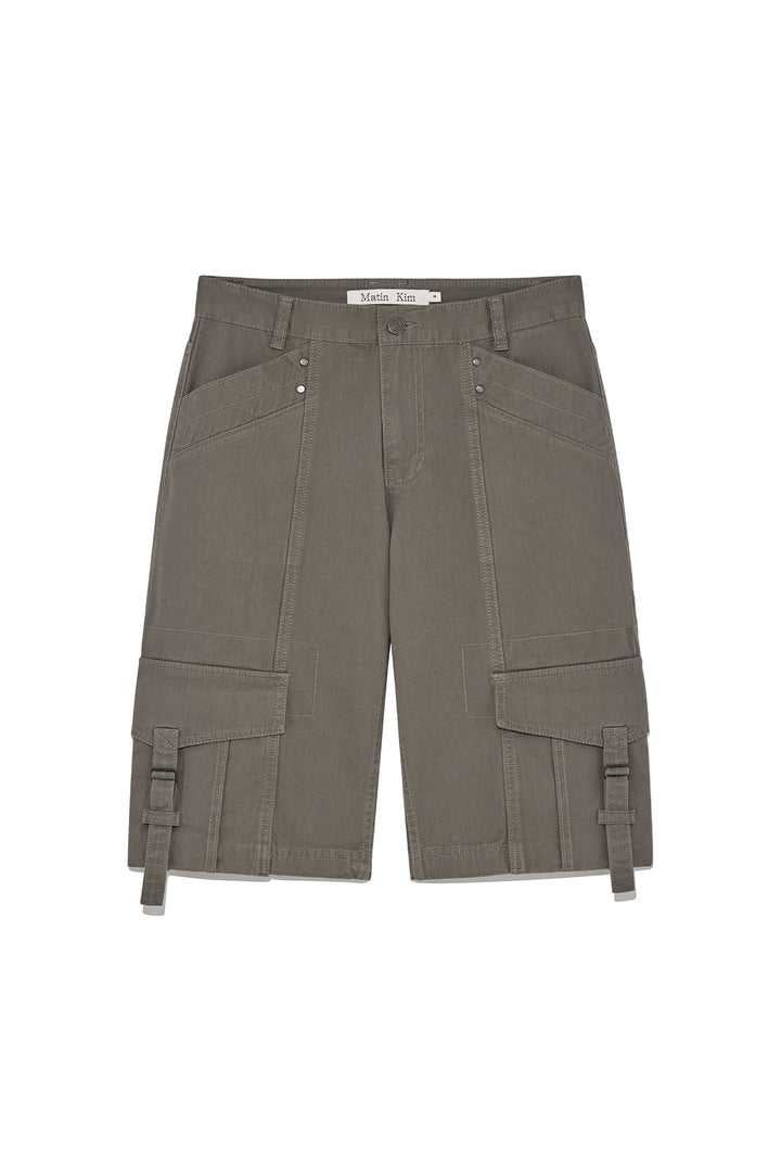 Matin Kim Semi Slimfit Bermuda Pants — Khaki